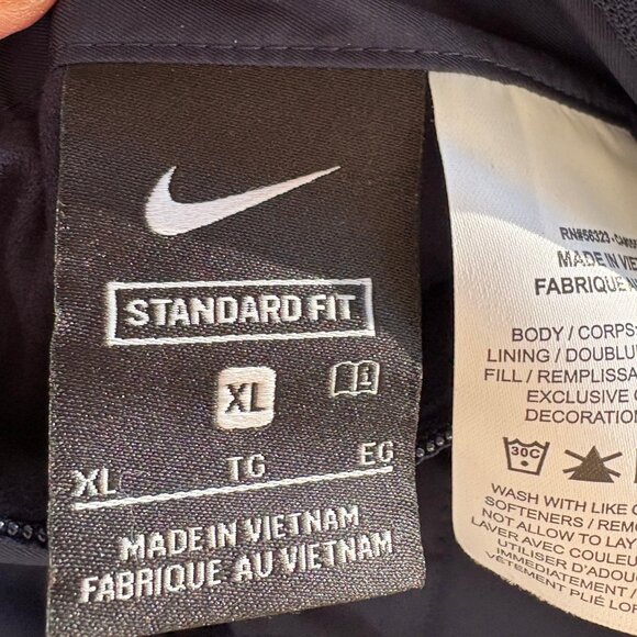 Nike Men’s Reversible Quilted Vest XL Navy Blue & White Fleece - Picture 11 of 11